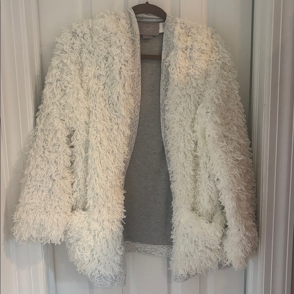 NWT Anthropologie Fuzzy /Sparkle Jacket /Sweater